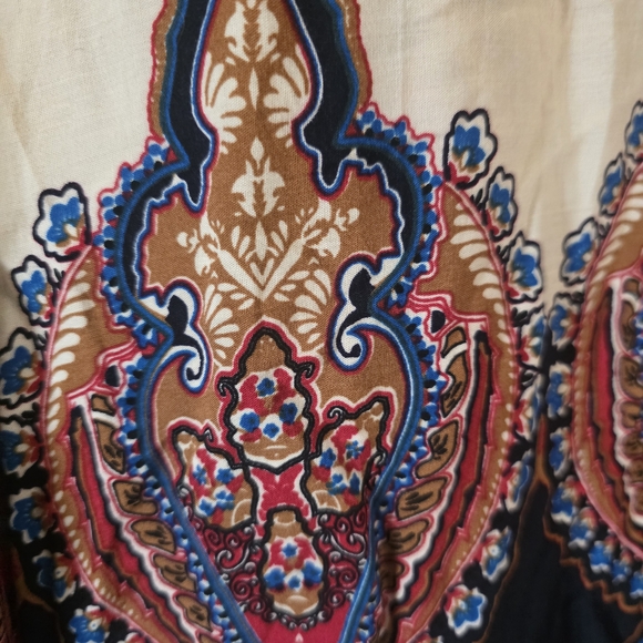 Bohemian Navy and Cream Midi Dress - Picture 3 of 5